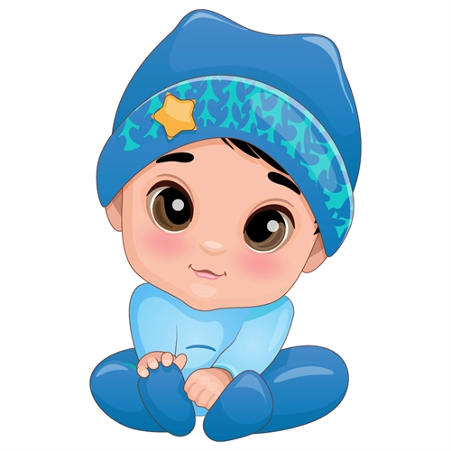 Baby Shower Baby Boy with Blue Cap Sticker